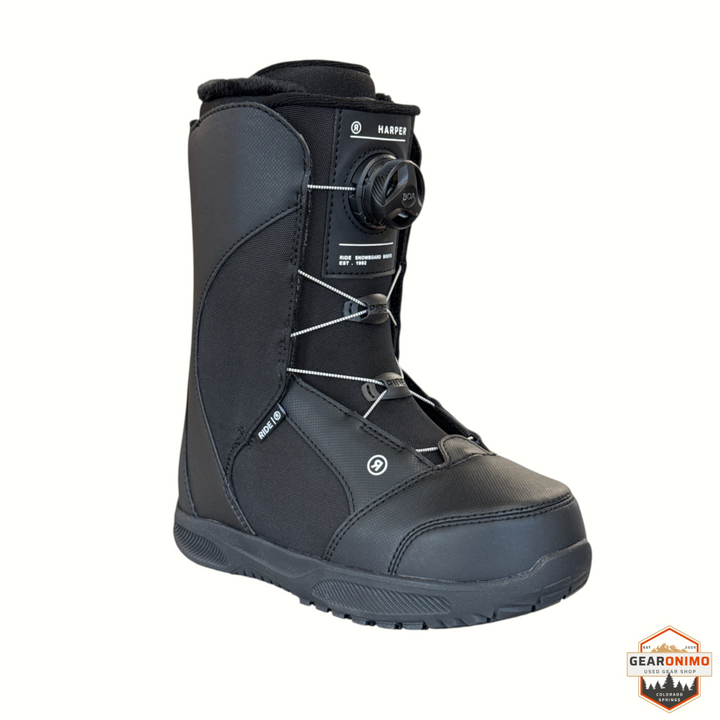 Gearonimo Sports Ride Harper 2026 black snowboard boot with BOA lacing system