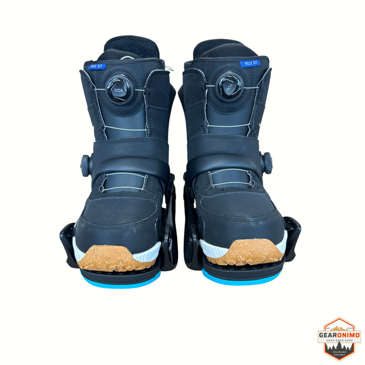 Gearonimo Sports Burton Felix Step-on women's snowboard boots in black with BOA lacing and integrated bindings