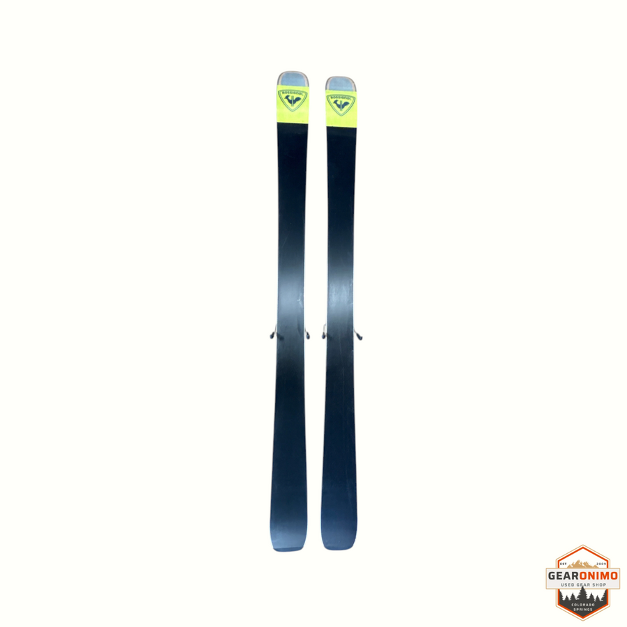 Gearonimo Sports Rossignol Sender 94ti skis with Look Nx12 bindings in black with neon yellow tips