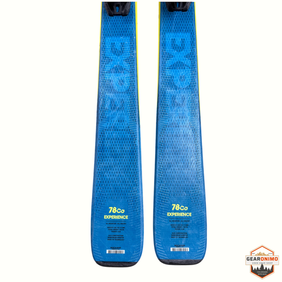 Gearonimo Sports Rossignol Experience 78 Ca skis in blue with Look Xpress 11 bindings, 178 cm length