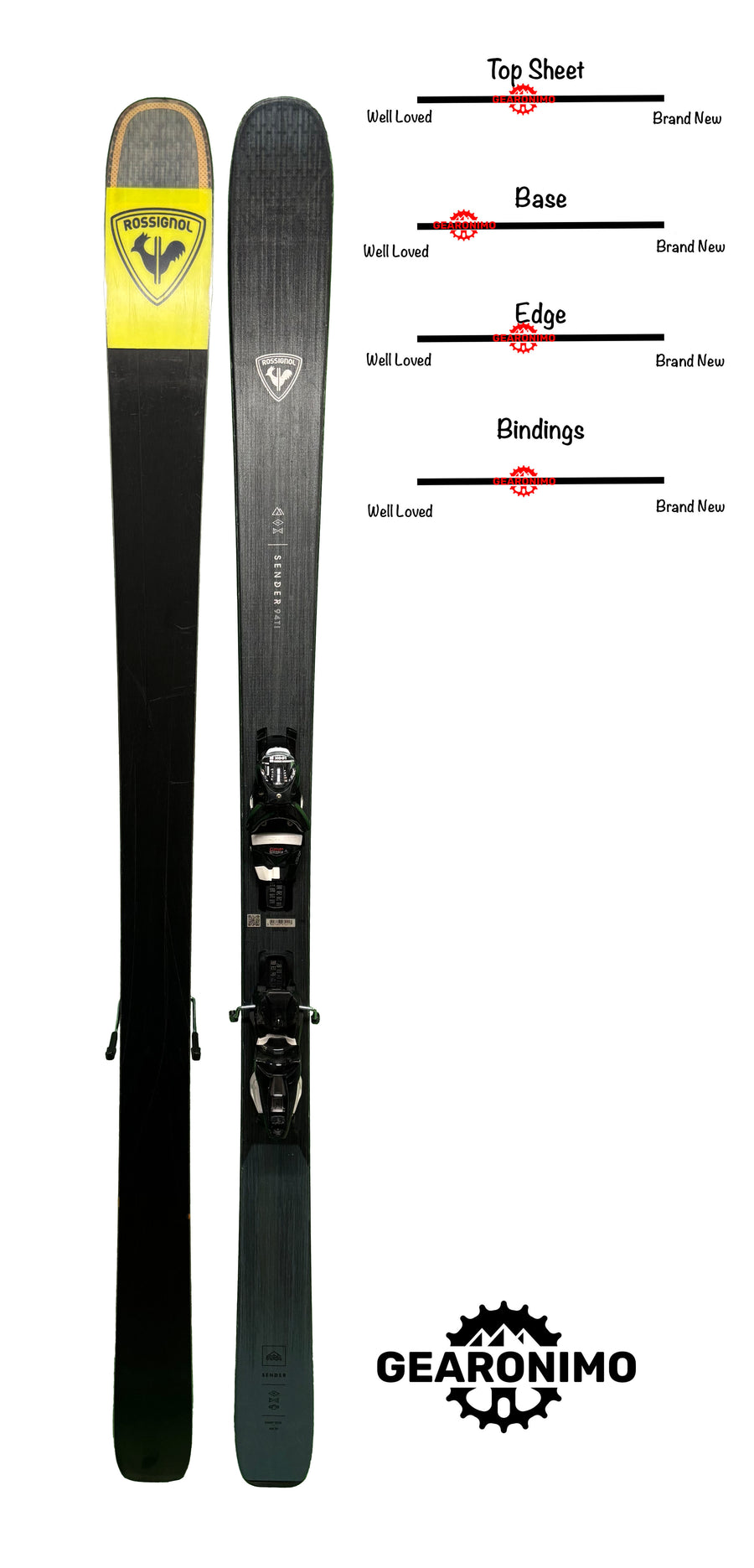 Rossignol Sender Pro 94Ti Skis With Look NX 12 Bindings