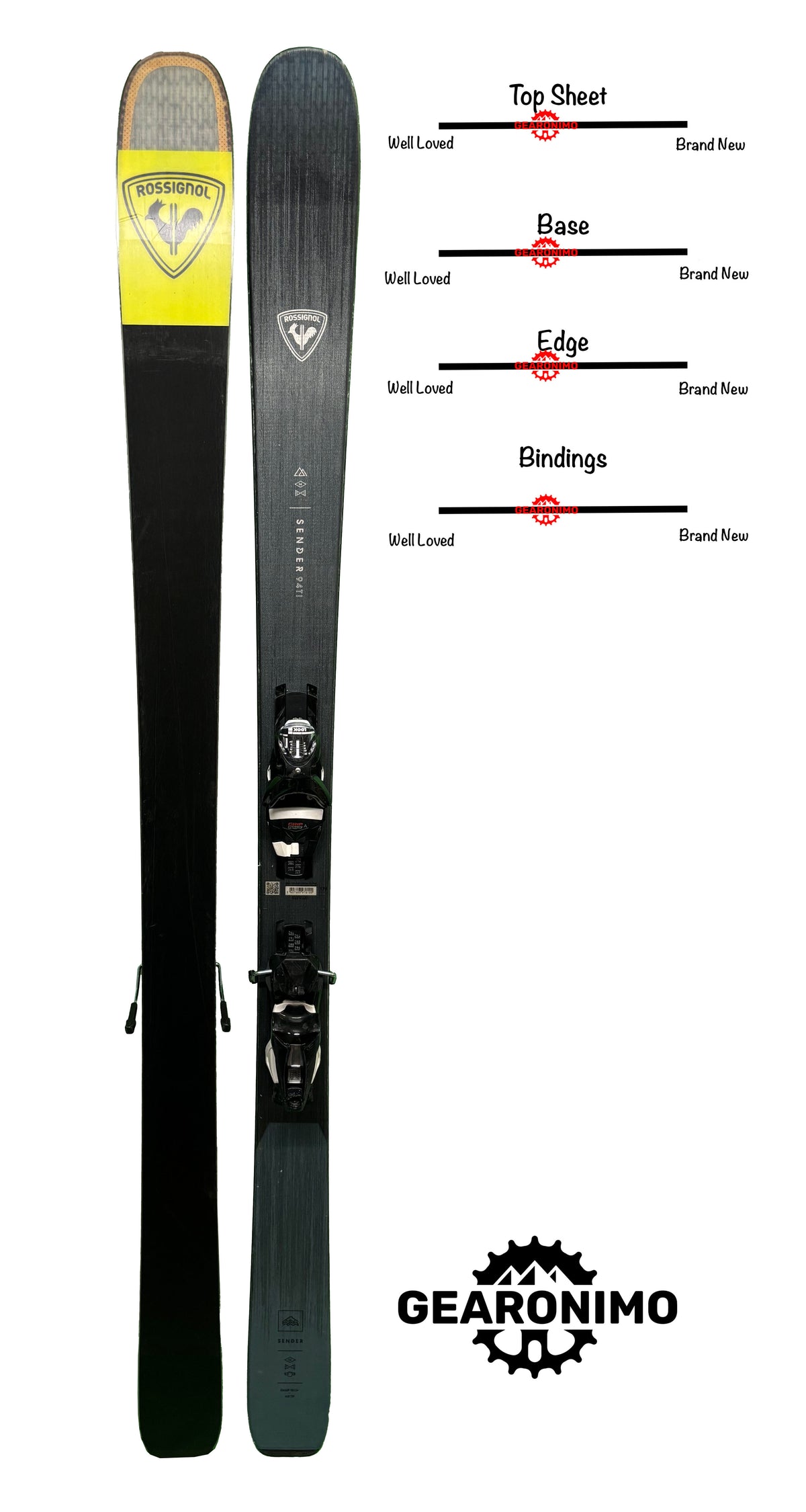 Rossignol Sender Pro 94Ti Skis With Look NX 12 Bindings