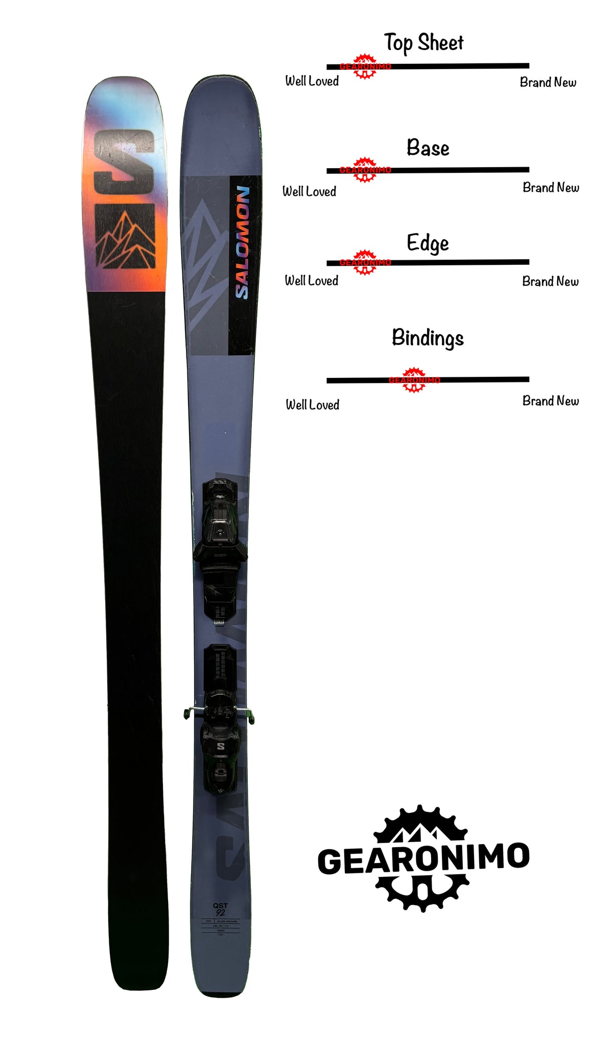 Salomon QST 92 Skis With Salomon M11 Bindings