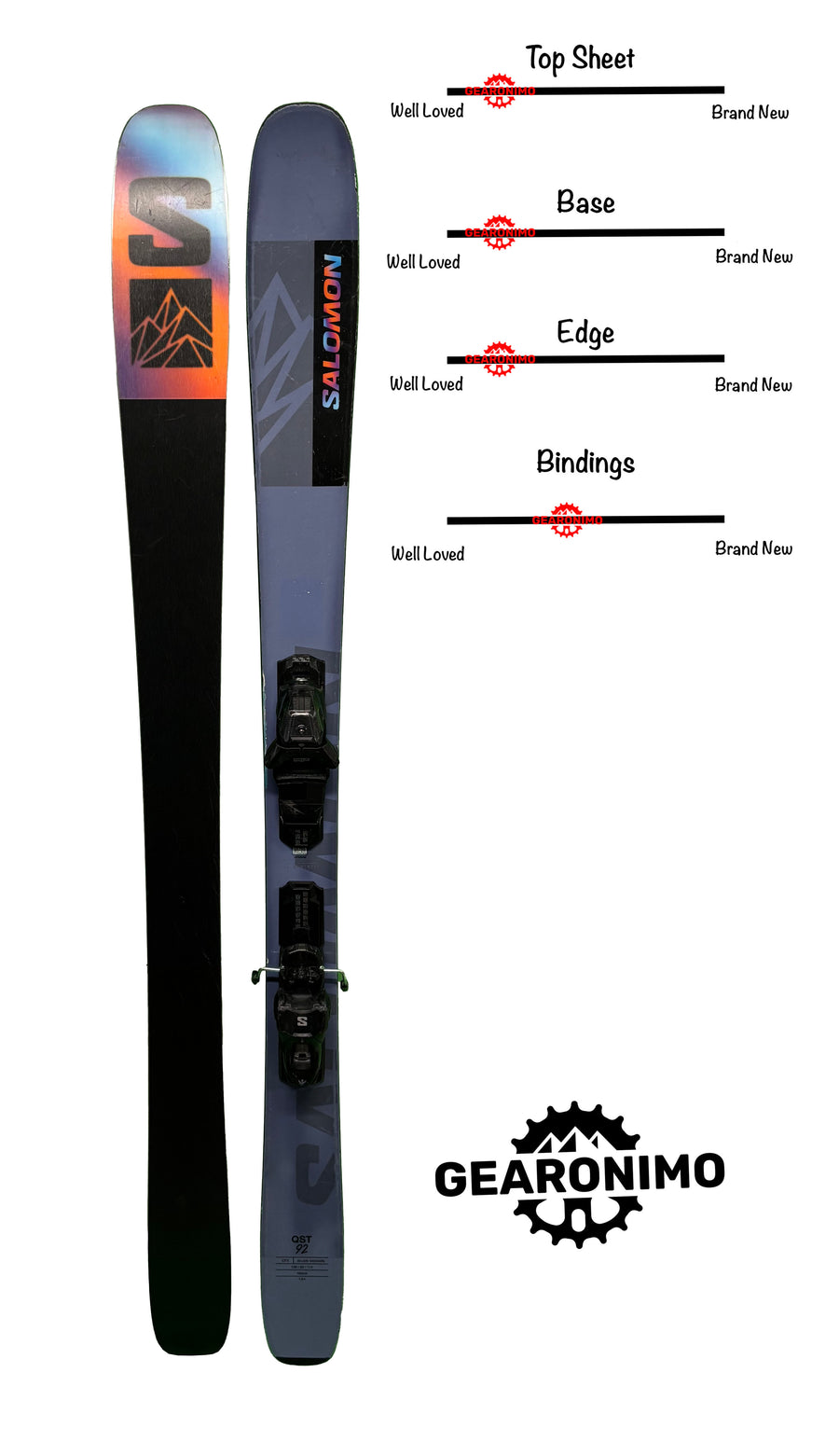 Salomon QST 92 Skis With Salomon M11 Bindings