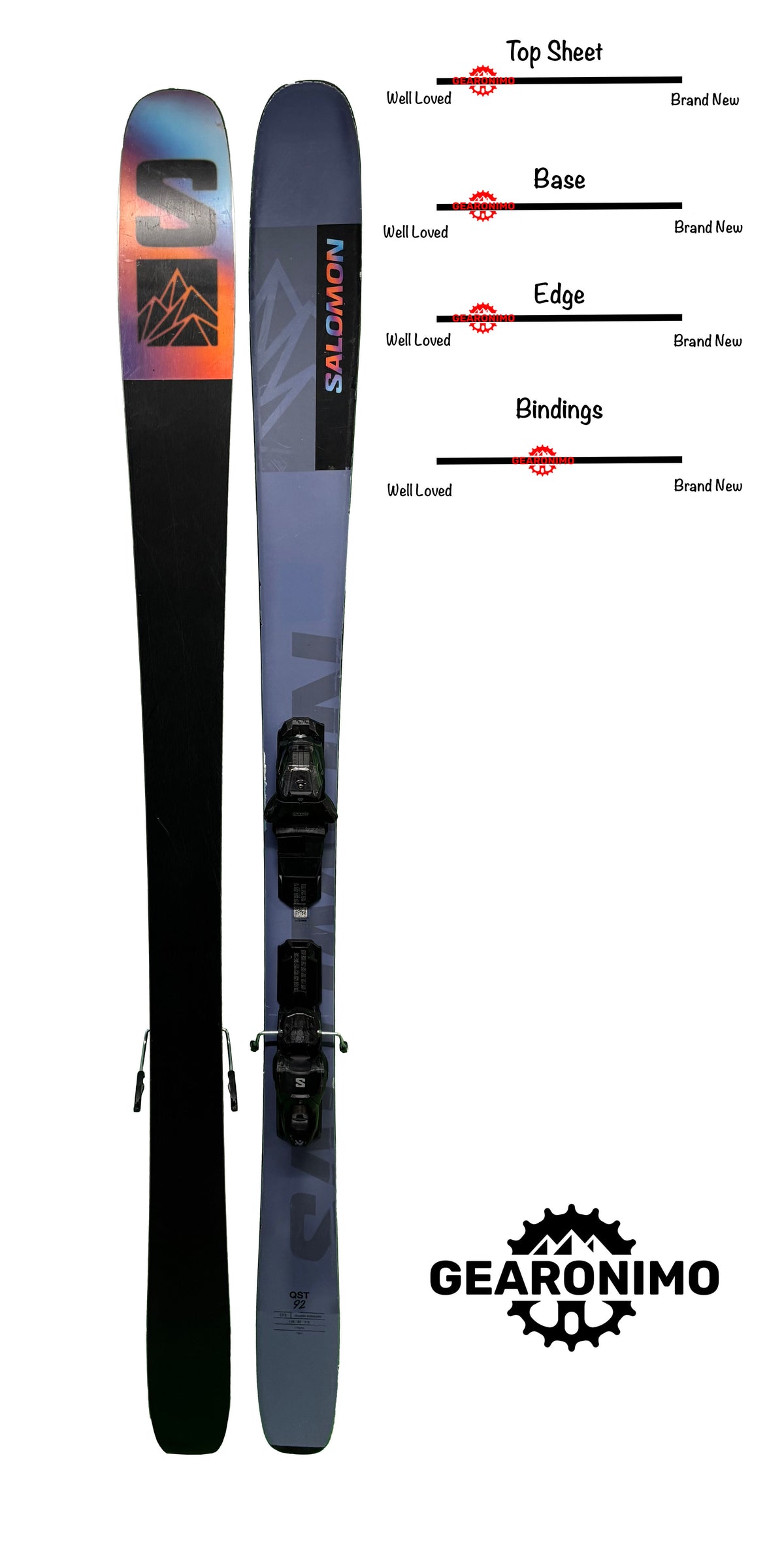 Salomon QST 92 Skis With Salomon M11 Bindings
