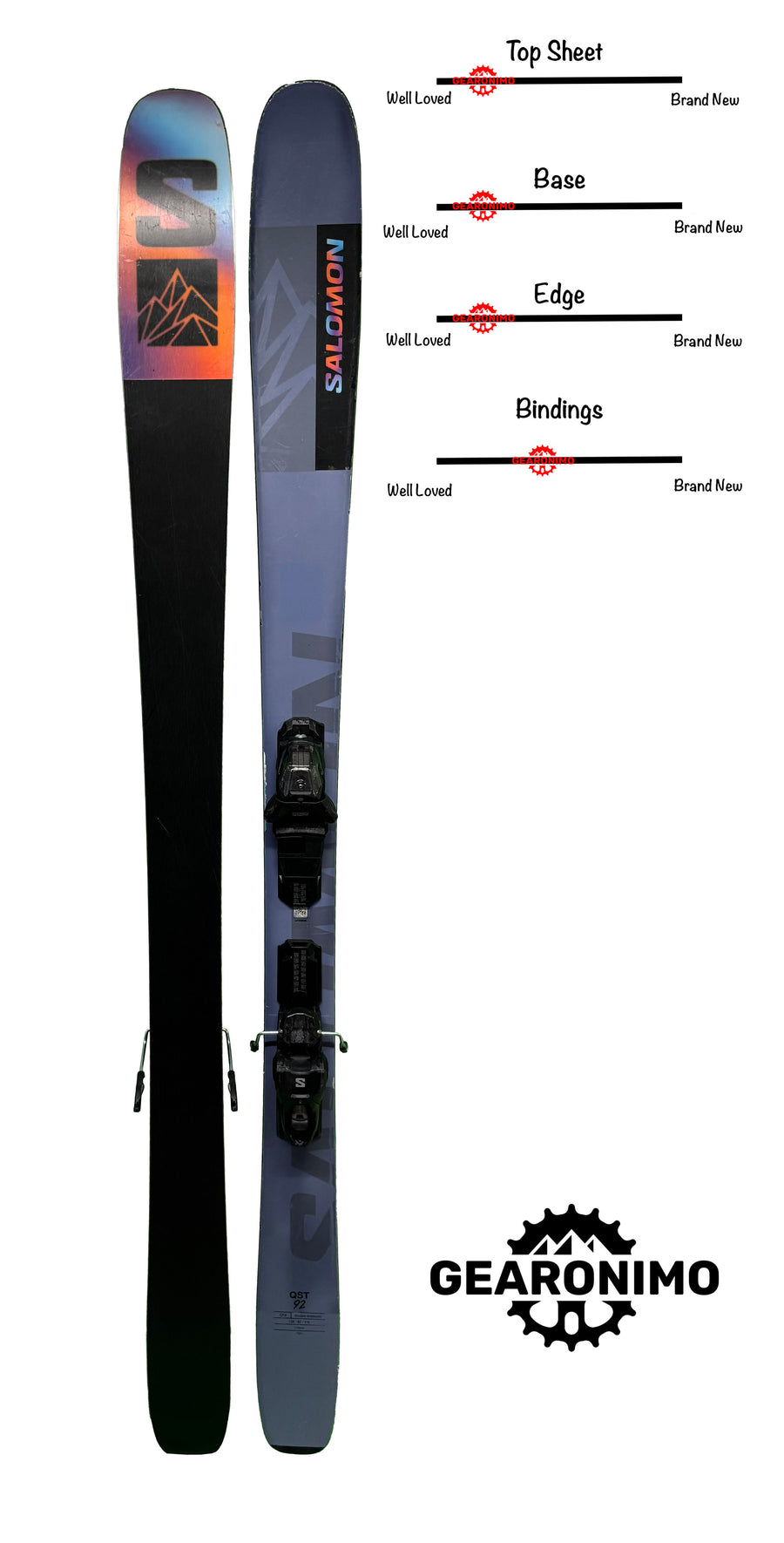 Salomon QST 92 Skis With Salomon M11 Bindings