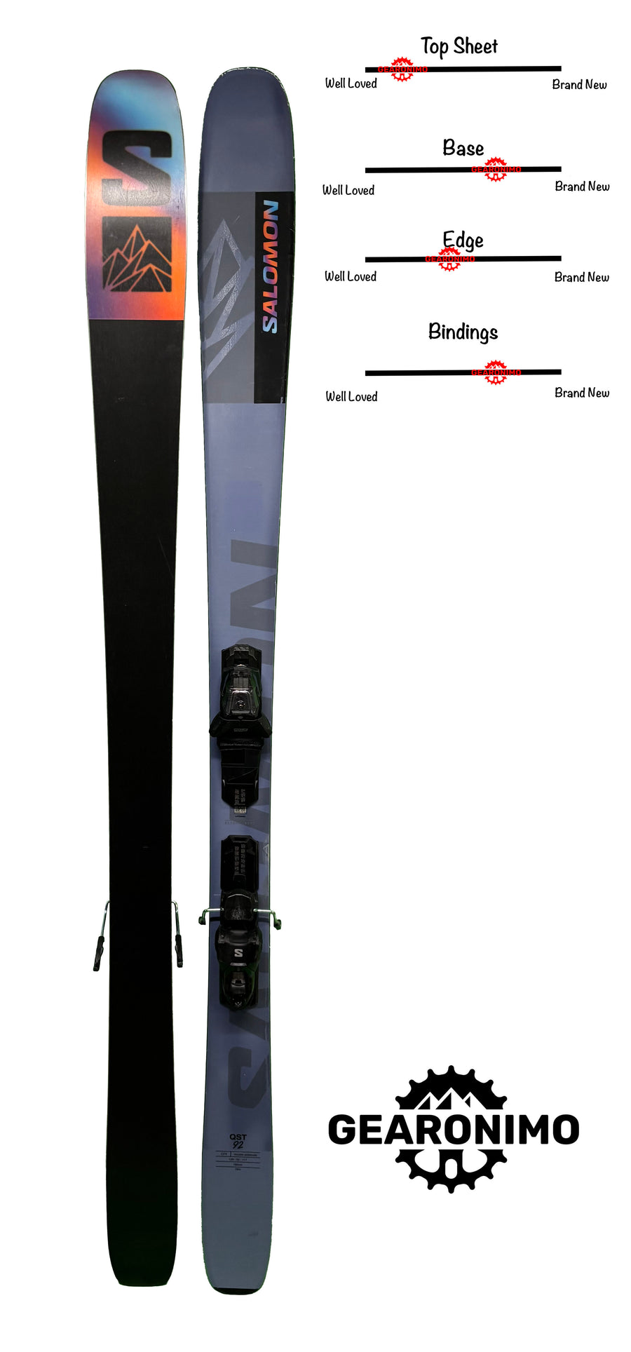 Salomon QST 92 Skis With Salomon M11 Bindings