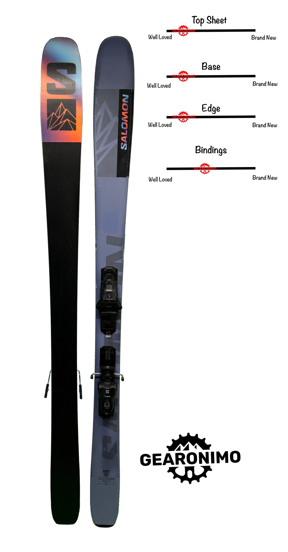Salomon QST 92 Skis With Salomon M11 Bindings