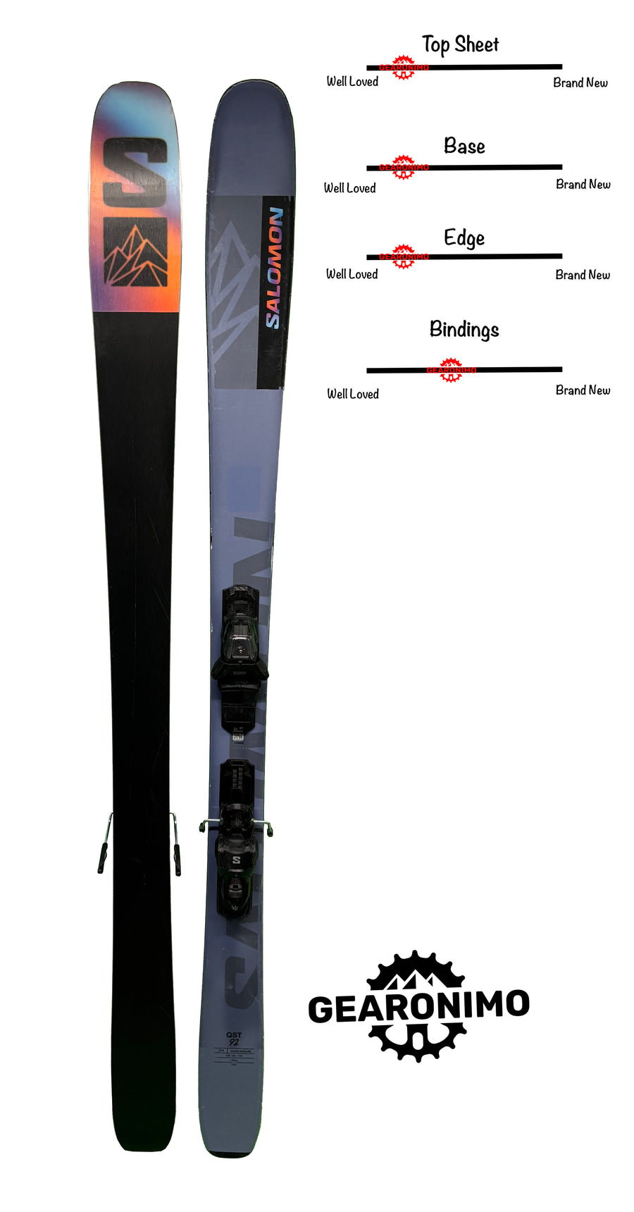 Salomon QST 92 Skis With Salomon M11 Bindings