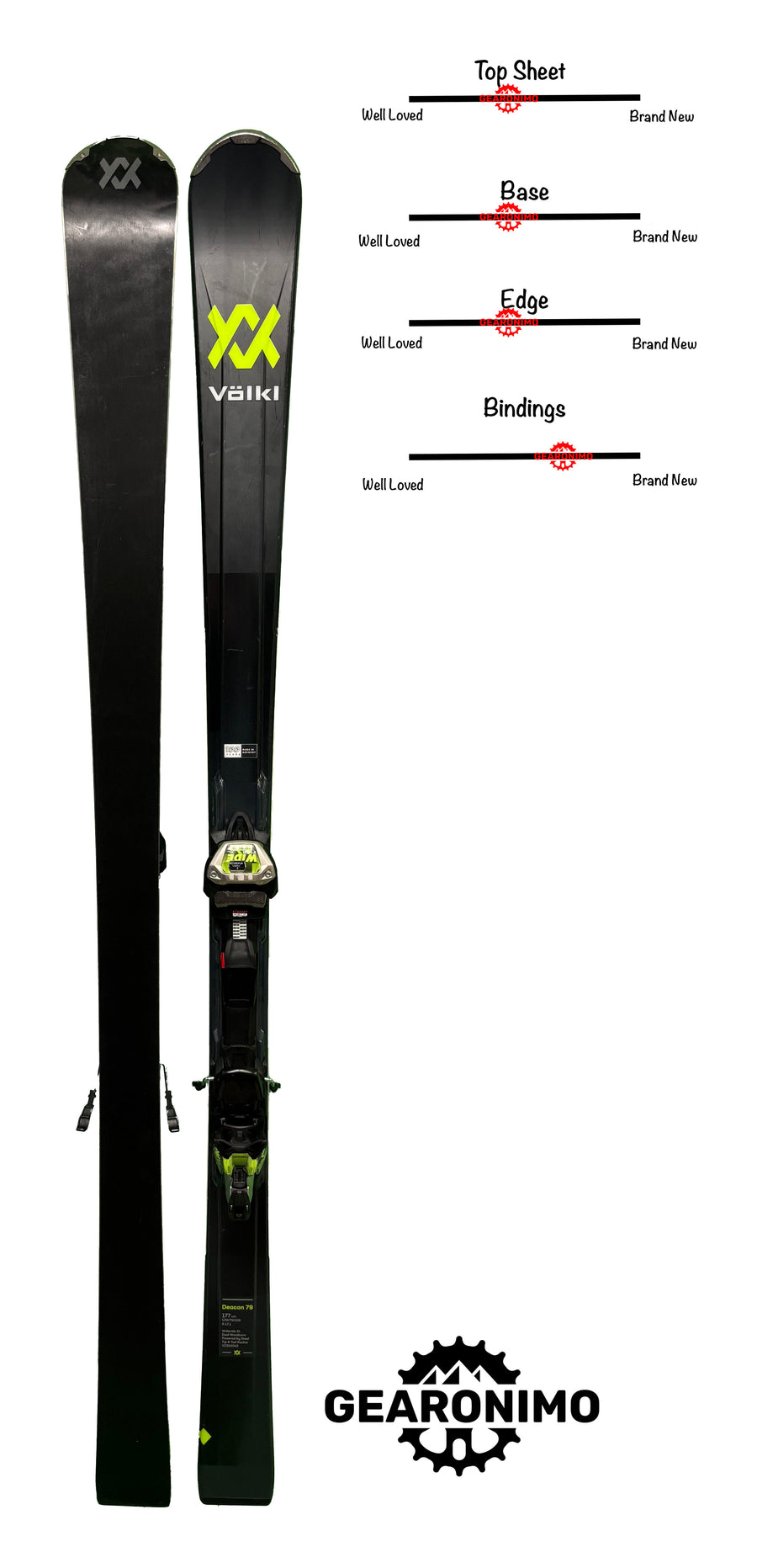 Volkl Deacon 79 Skis With Marker Wide Ride XL Bindings - Multiple Sizes Available