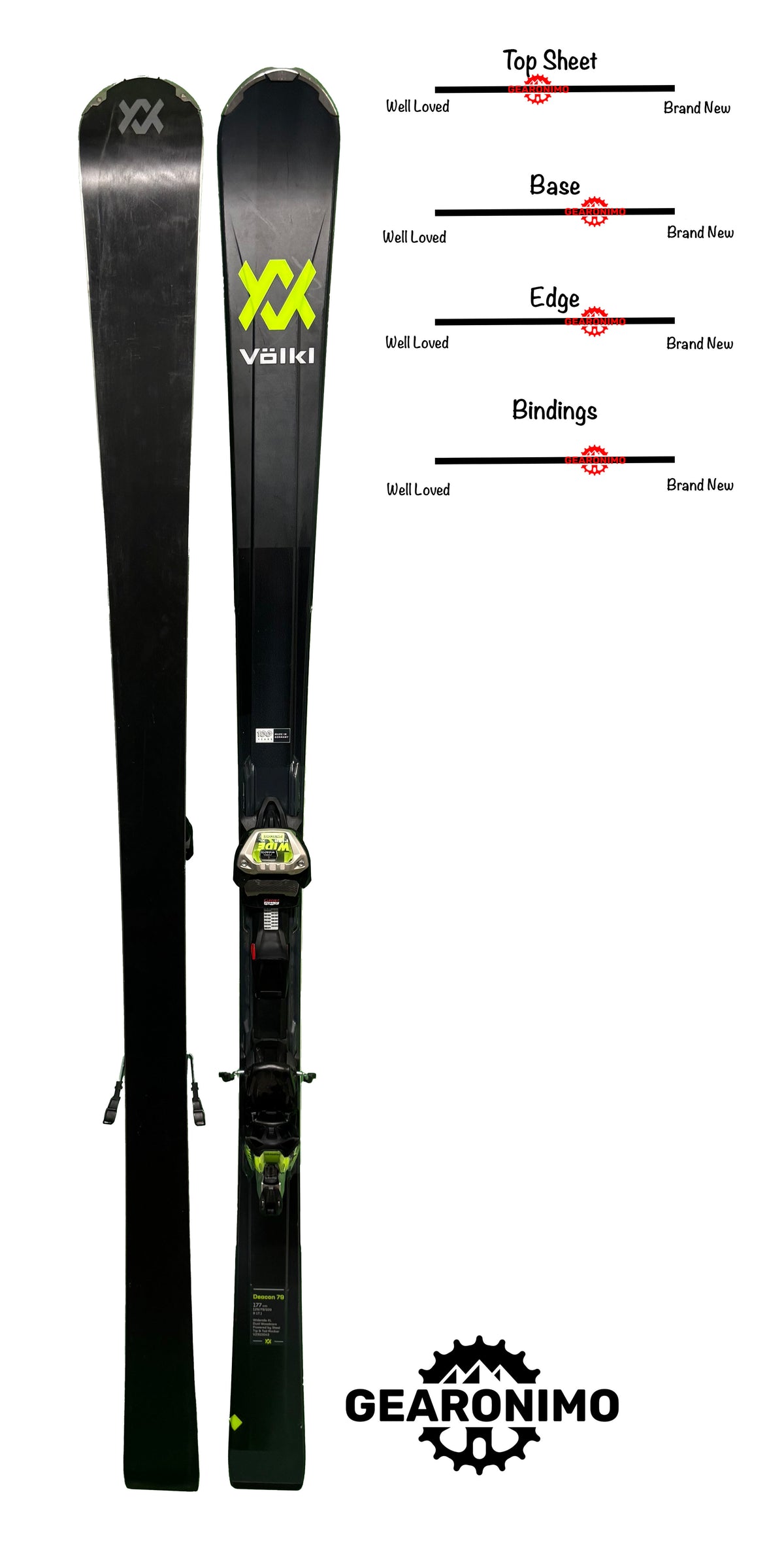 Volkl Deacon 79 Skis With Marker Wide Ride XL Bindings - Multiple Sizes Available