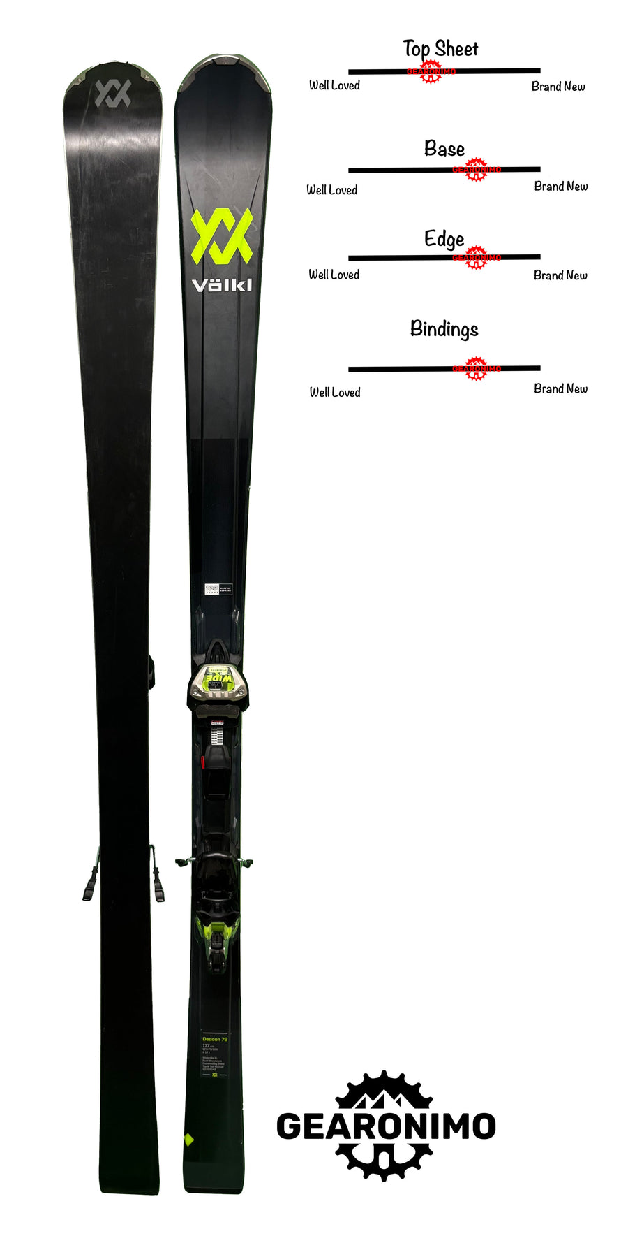 Volkl Deacon 79 Skis With Marker Wide Ride XL Bindings - Multiple Sizes Available