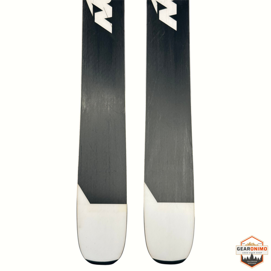Gearonimo Sports Nordica Santa Ana 92 skis with black and white topsheet design, size 155cm.