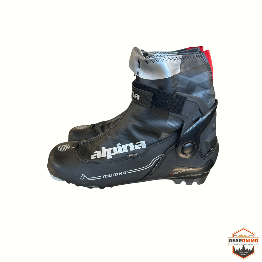 Gearonimo Sports Alpina T-20 Plus touring cross-country ski boots in black with NNN compatibility and ankle support