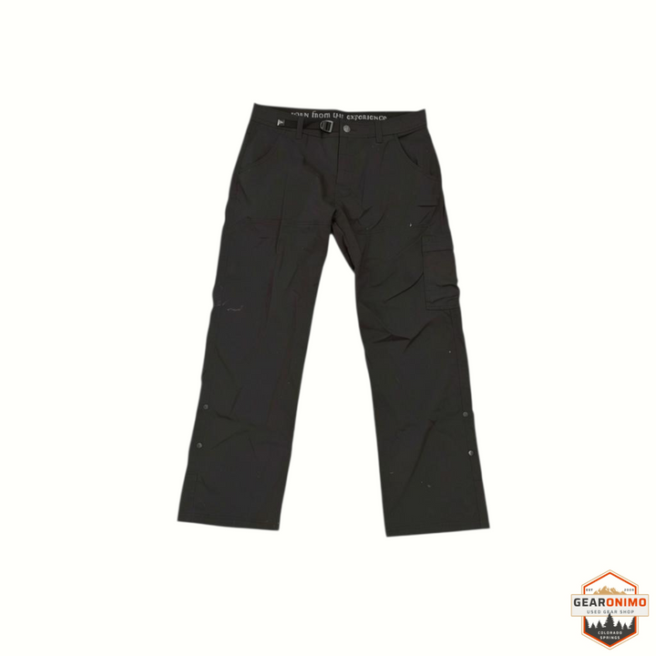 Gearonimo Sports black prAna Zion hiking pants with integrated belt and cargo pocket