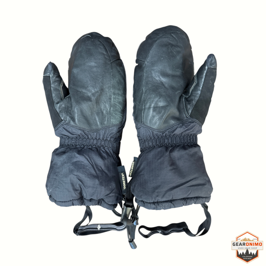 Gearonimo Sports Black Diamond Super Light black Gore-Tex insulated winter mittens with leather palms