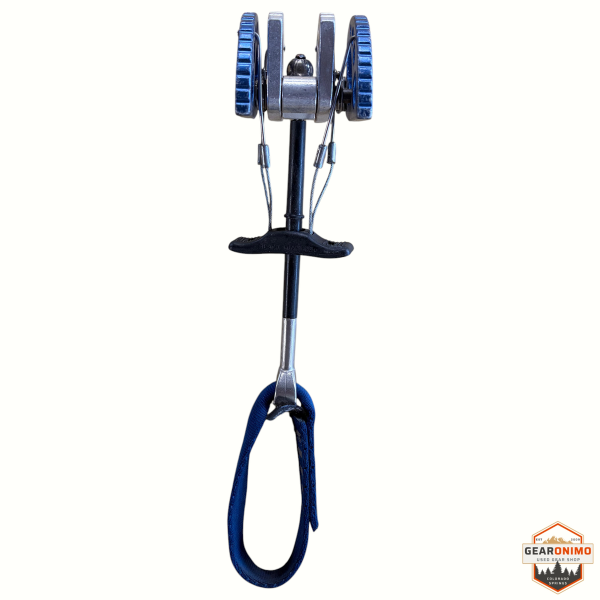 Gearonimo Sports Black Diamond Camalot C4 size 3 climbing cam with blue lobes and durable nylon sling