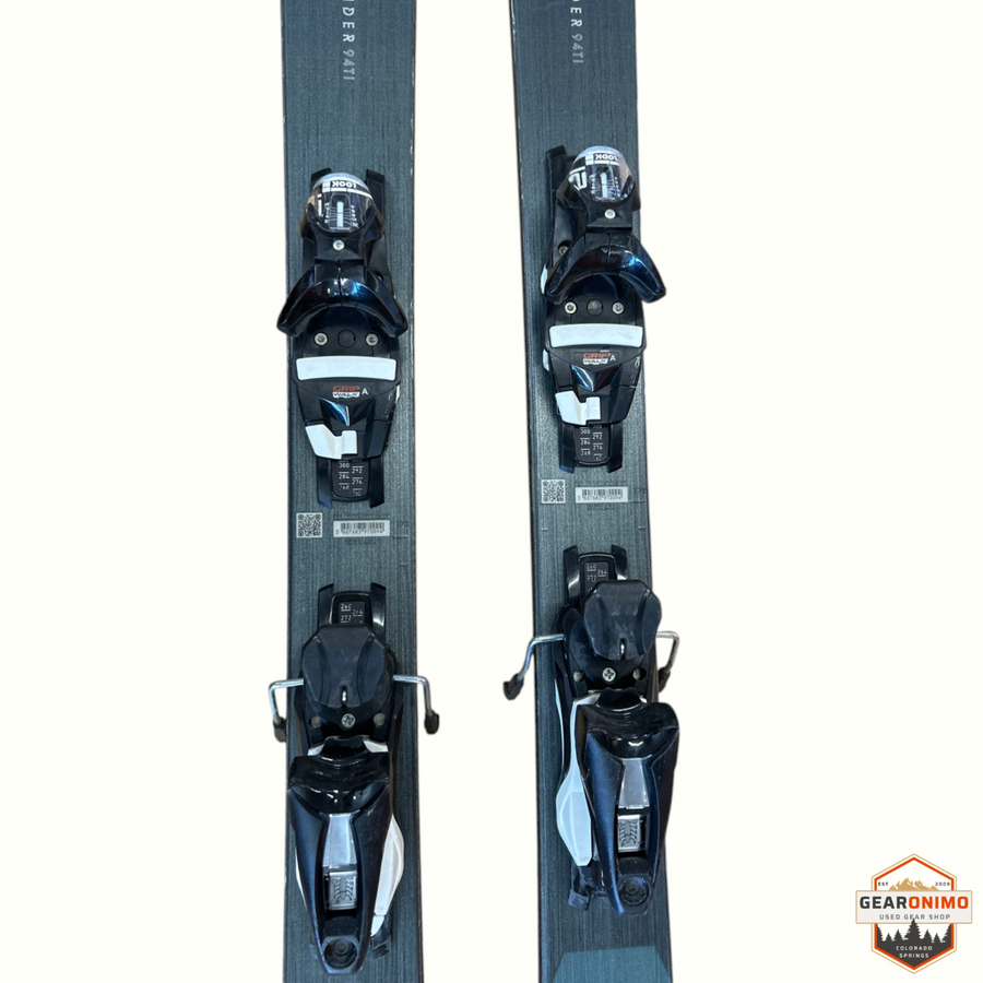 Gearonimo Sports Rossignol Sender 94ti skis in grey with black Look Nx12 bindings, 172 cm length