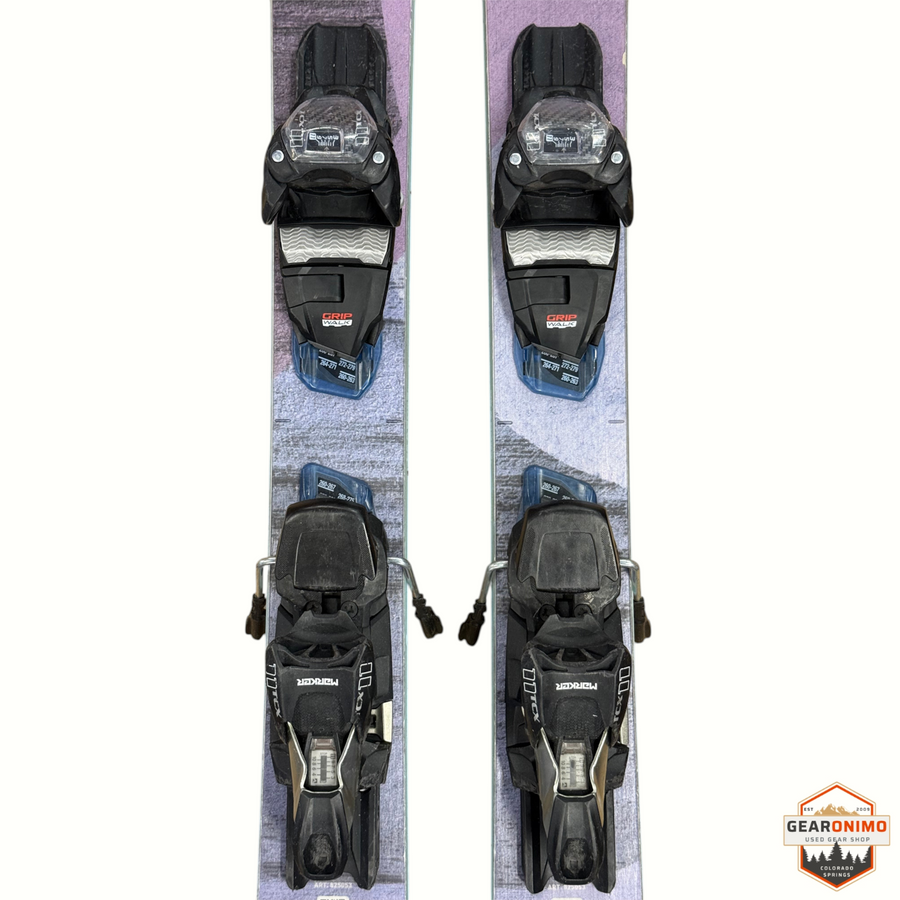 Gearonimo Sports Blizzard Black Pearl 88 skis with black Marker Tcx 11 GripWalk bindings, 152cm length