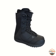 Gearonimo Sports Ride Orion 2026 black snowboard boot with traditional lacing system and durable synthetic shell