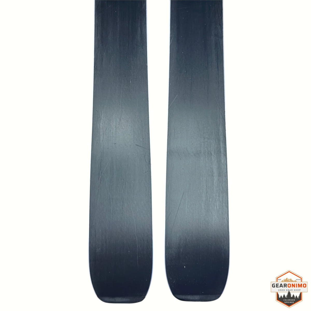 Gearonimo Sports Rossignol Sender Soul 102 skis with black bases, 164cm length, shown from a top-down view.