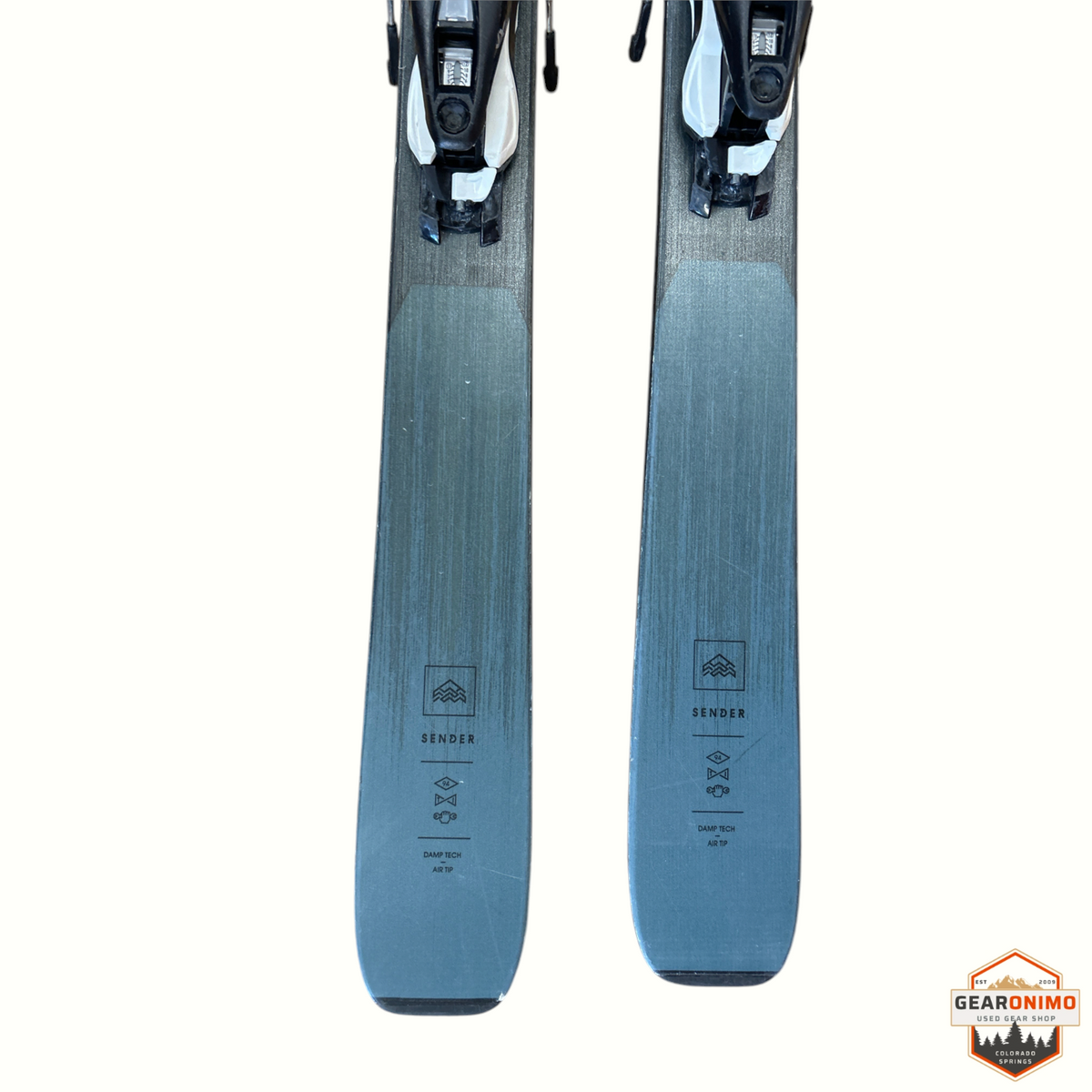 Gearonimo Sports Rossignol Sender 94ti skis in grey with pre-mounted Look Nx12 bindings, 172 cm length.