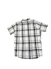 Eddie Bauer  Short Sleeve White/Grey Button Up Mens LG - image 1