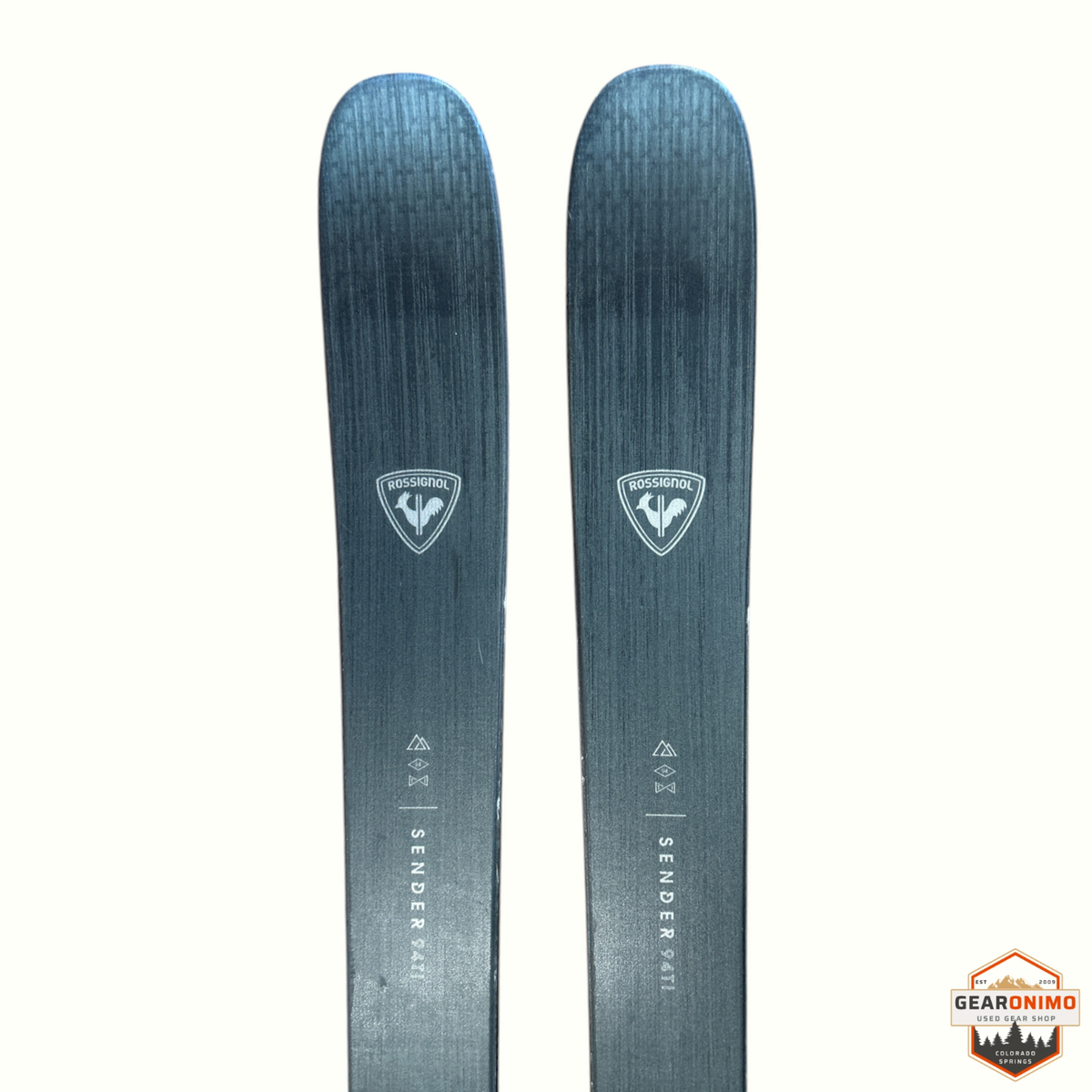 Gearonimo Sports Rossignol Sender 94ti skis in grey with white branding, size 172 cm with Look Nx12 bindings