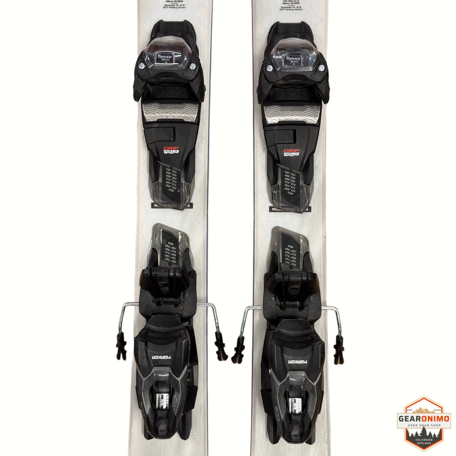 Gearonimo Sports K2 Mindbender 90c W skis in 160cm with pre-mounted black Marker M3 10 GripWalk bindings