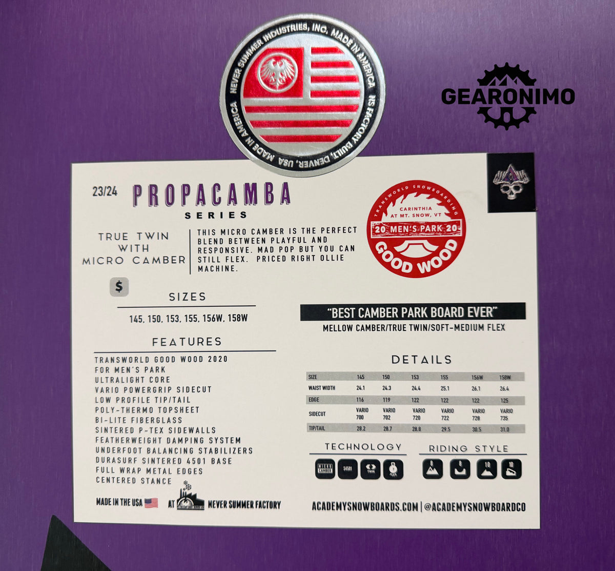 Academy PropaCamba Snowboard - 145cm - image 2