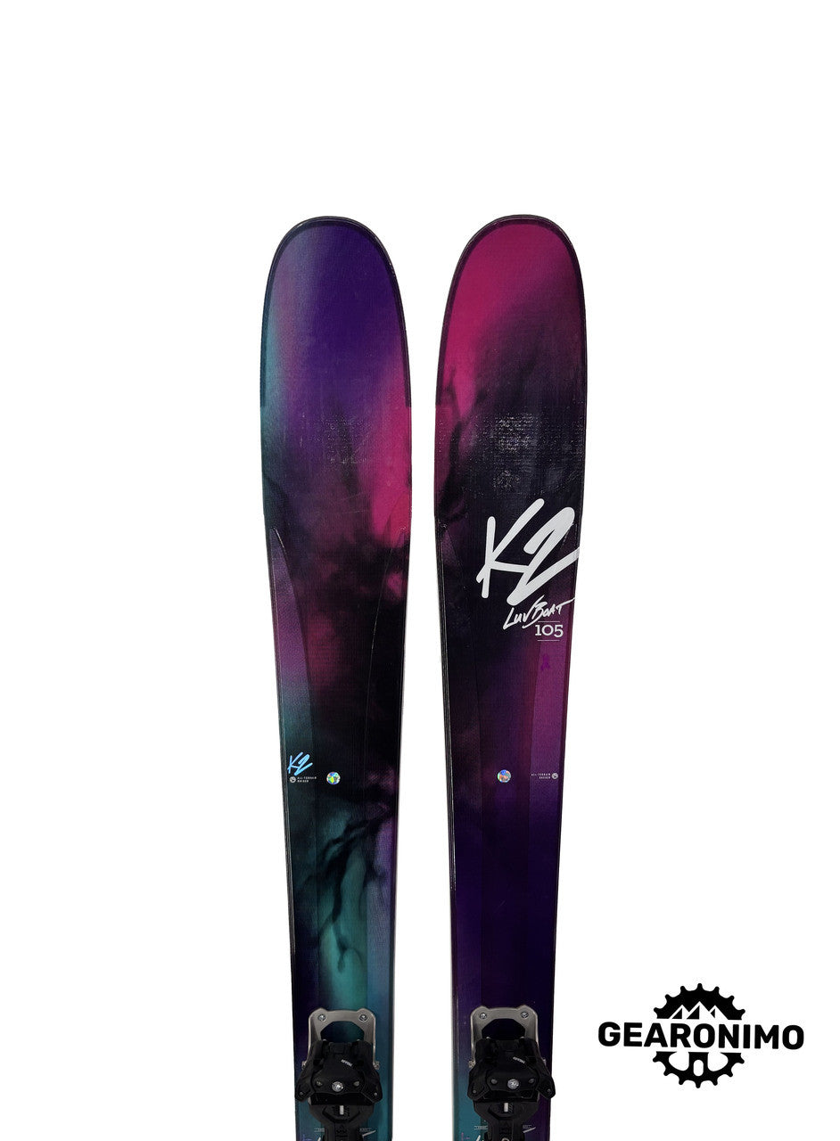 K2 Luvboat 105 Skis With Tyrol Ambition Frame Bindings - 163cm - image 2