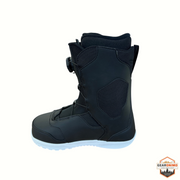 Gearonimo Sports Ride Lasso Jr black snowboard boots with BOA lacing system and white sole, side view