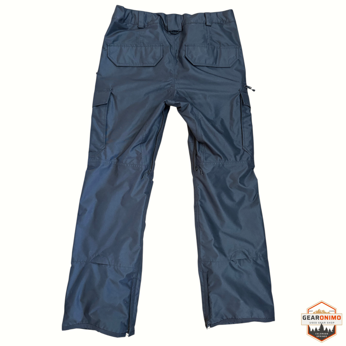 Gearonimo Sports black Burton Cargo snowboard pants with multiple pockets and zippered leg vents for winter sports