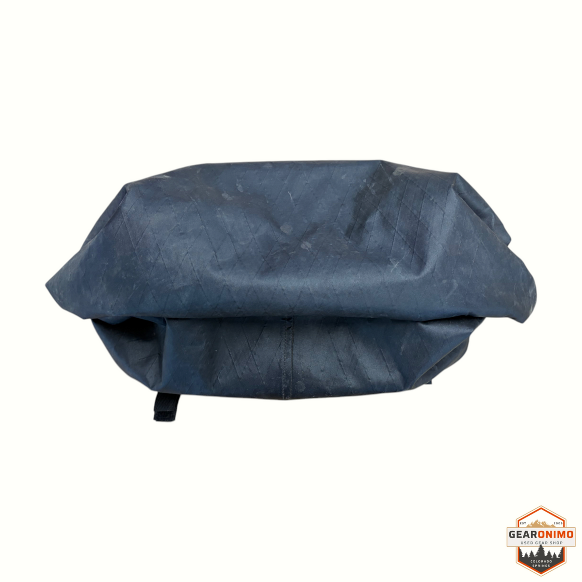 Gearonimo Sports Revelate Designs dark grey waterproof bike bag with diamond pattern stitching