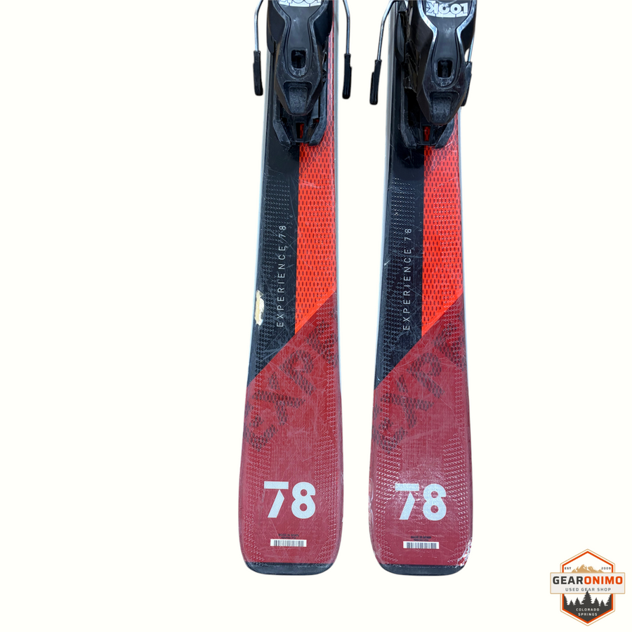 Gearonimo Sports Rossignol Experience 78 skis in red and black with Look Xpress 11 bindings, 162cm length