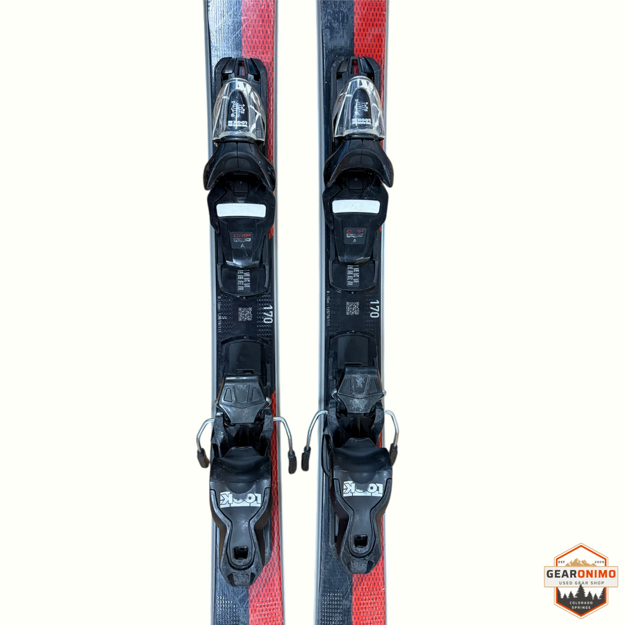 Gearonimo Sports Rossignol Experience 78 skis with Look Xpress 11 bindings, 170 cm length in red and black