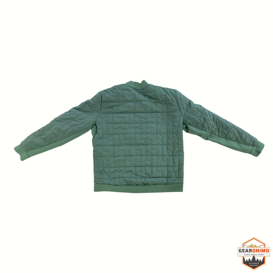 Gearonimo Sports lululemon Rival reversible bomber jacket in sage green with quilted texture and ribbed cuffs