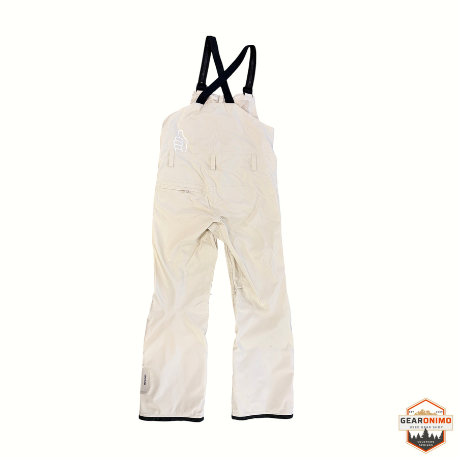 Gearonimo Sports Trew Gear Jefferson snow bibs in beige with black adjustable straps and RECCO technology