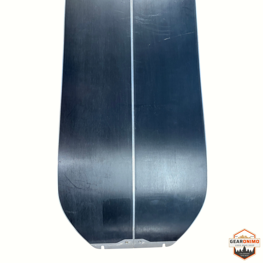 Gearonimo Sports Season Pass split board base in black, 148 cm length, showing the split seam and metal edges.