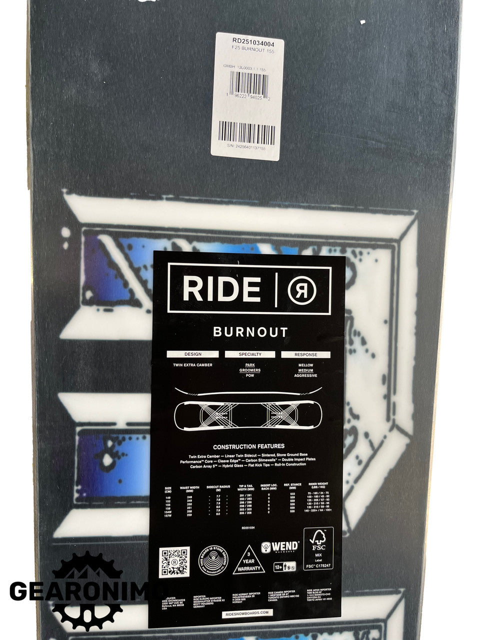 Ride Burnout 155 cm 2025 - image 3