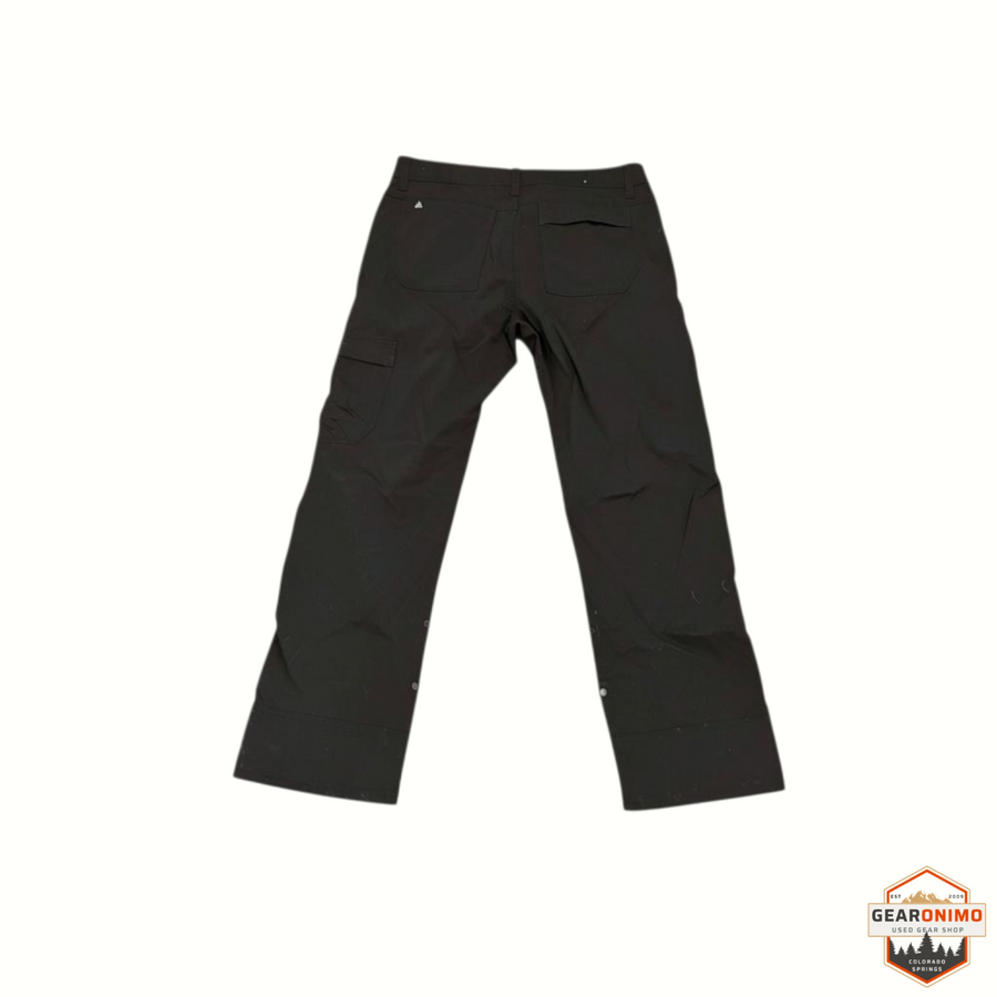 Gearonimo Sports black prAna Zion hiking pants with back pockets and utility features, size 34x30.