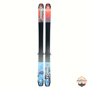 Gearonimo Sports Atomic Bent 100 skis in 179 cm length featuring vibrant red and blue graphic topsheet designs.