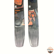 Gearonimo Sports Atomic Bent 100 skis in 179 cm length featuring a unique orange and black graphic top sheet design