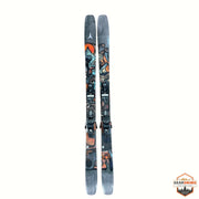 Gearonimo Sports Atomic Bent 100 skis in 179 cm with colourful abstract graphic art on a grey background