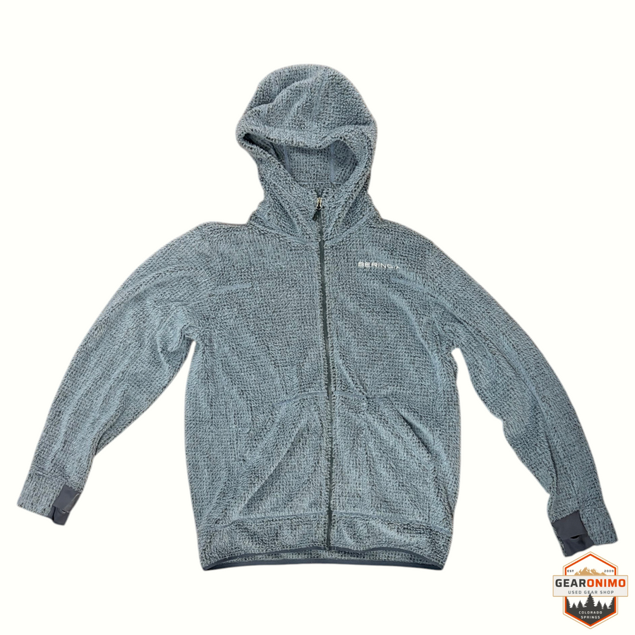 Gearonimo Sports Beringia grey wool air hoody jacket with a textured fleece finish and full zip front