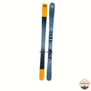 Gearonimo Sports Blizzard Anomaly 176 cm skis with black and orange design and mounted bindings