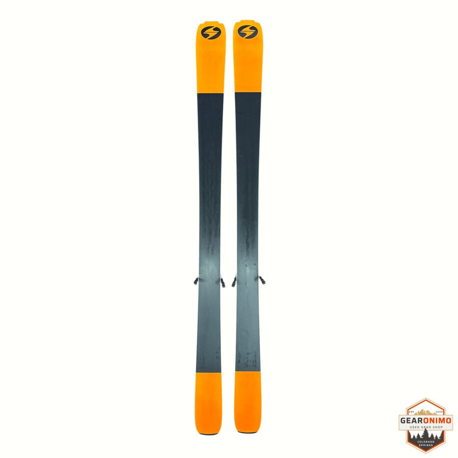 Gearonimo Sports Blizzard Anomany 88 skis with Marker TCX 11 bindings in orange and black, 170 cm length.