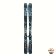 Gearonimo Sports K2 MindBender 99 Ti skis in black, 166 cm length with mounted bindings, top-down view