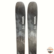 Gearonimo Sports K2 MindBender 99 Ti skis in black, 166 cm length, showing top sheet branding and model details.