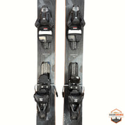 Gearonimo Sports K2 MindBender 99 Ti skis in black with mounted Salomon bindings, 166 cm length